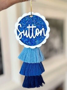 定制姓名亚克力包牌，带流苏装饰，适用于背包、午餐盒、个性化钥匙扣、尿布包，秋冬季时尚配饰，便携、多功能、百搭、大容量、实用、实用、多用途，风格简约、度假风、休闲、学院风、商务休闲、通勤，个性化定制，女士专属礼物，斜挎包/单肩包，旅行包，单肩手提包，送给女友、家人、朋友、女性、职场新人、白领的理想礼物，学习用品，返校季，学校礼物，办公用品，学校用品，教室用品，教师礼物，大学用品，同事礼物，宿舍用品，送给老师，男女生，青少年，初中生，高中生学生、大学生、大一新生、大二学生、低年级学生、新年魅力