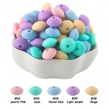 100Pcs/Lote Contas de Lentilha de Silicone 12mm Contas Espaçadoras Soltas Para DIY Caneta Pulseira Jóias Chaveiro Fazendo Decoração Acessório Etc