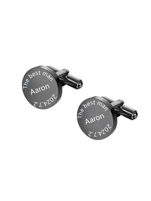 3 chiếc khuy măng sét bằng thép không gỉ tùy chỉnh, khuy măng sét bằng thép không gỉ cổ điển có văn bản cá nhân hóa, áo sơ mi trang trọng cho lễ Tạ ơn, Giáng sinh, quà tặng - Nhiều màu - Xem 9