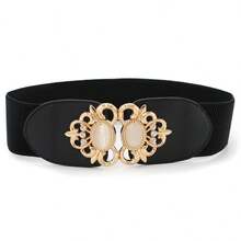 1 件女士时尚百搭装饰腰带，松紧腰带适合连衣裙、裙子、外套，适合日常穿着 - 彩色 - 查看 5