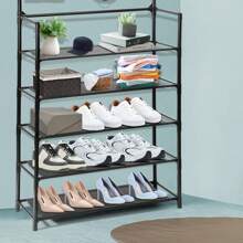 OYAJIA 1pcs Clothes Rack, Hallway Tree With Shoe Storage, 5 Tier Shoe Rack & Organizer, 8 Hooks,  Easy Assembly, Suitable For Living Room, Entryway, Bedroom, Home Office, Gift - Black - View 8