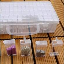 128 Slots Diamond Painting Box Nail Art Accessory Box Beads Storage Box DIY Art Craft Box Small Parts Beads Jewelry Earrings Grid Case Transparent - Transparent - View 6