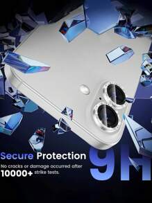 Bộ 3 miếng dán bảo vệ ống kính máy ảnh tương thích với iPhone 16/16 Plus, miếng dán bảo vệ màn hình bằng kính cường lực 9H, độ phân giải HD trong suốt, nhẫn kim loại cá nhân tương thích với iPhone 16 6.1 inch/16 Plus 6.7 inch 202 4 món quà sinh nhật, gia đình, bạn bè Pha lê lấp lánh, miếng dán bảo vệ ống kính, phụ kiện điện thoại chống nước, chống sốc, chống rơi, chống rơi, chống trầy xước, chống bám vân tay, bao phủ toàn bộ - Bạc - Xem 5