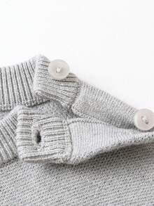 mini bala Áo len chui đầu mùa thu đông mềm mại ấm áp cho bé trai bé gái - Màu xám nhạt - Xem 6