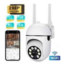 Teruhal 1pc 1080P Smart Wireless Home & Outdoor/Indoor Security Camera With Auto-Tracking, Motion Detection, Two-Way Audio, Floodlight And Night Color Vision, Home Security Surveillance System With Light Alarm - White - View 10