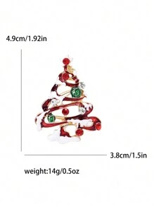 女士精美圣诞树胸针 中性植物别针 多色可选 休闲派对配饰 礼物 - 聖誕樹 - 查看 19