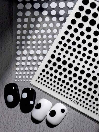 1 Pack Polka Dot Nail Stickers Charm Ornaments DIY Artistic Y2K Style Nail Art Decoration Patches Nails Nail Supplies