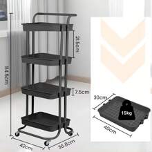 Storage Island & Carts - Black - View 3