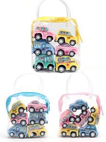 6 件迷你玩具车玩具套装（各种车辆）带手提包、落球玩具、9 个月大玩具、儿童玩具包、游戏室、儿童玩具>PVC、女孩玩具、儿童玩具、女孩玩具、女孩玩具 - 彩色 - 查看 2