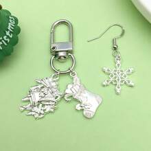 20 chiếc mặt dây chuyền hợp kim hình bông tuyết và ông già Noel cho vòng tay, khuyên tai, vòng cổ, phụ kiện trang trí Giáng sinh tự làm - Bạc sáng - Xem 5