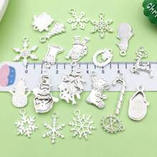 20 chiếc mặt dây chuyền hợp kim hình bông tuyết và ông già Noel cho vòng tay, khuyên tai, vòng cổ, phụ kiện trang trí Giáng sinh tự làm - Bạc sáng - Xem 6
