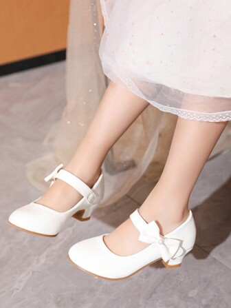 Zapatos de tacón con correa de tobillo decorados con flores y perlas, de color dorado brillante, para niñas, aptos para fiesta o uso diario