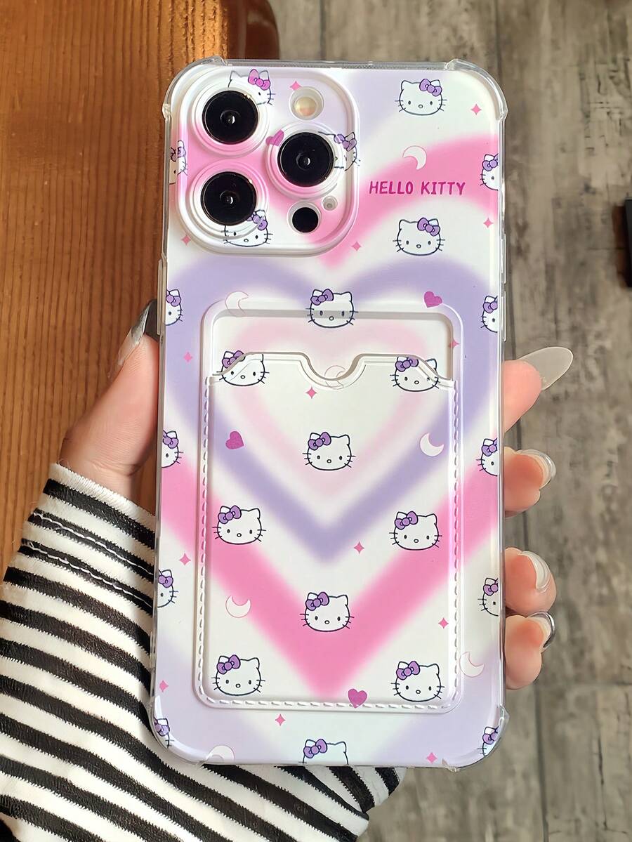 Y2K Rainbow Heart Pattern Anti-Drop Phone Case Compatible With Iphone