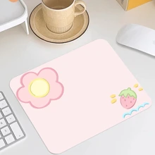 2026 Pink Strawberry Square Mouse Pad, Cute & Compact Desktop Wireless Mouse Pad, Edged Non-Slip PU Material Gaming Mouse Pad, Suitable For Computer, Laptop, Home Office Decor, 26*21cm, Christmas/New Year Gift - Pink - View 3