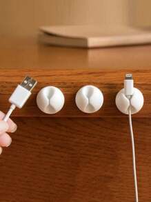 Organizador de cables de unicolor con hebilla de escritorio fija, 3 piezas/5 piezas/8 piezas/12 piezas organizador de cables de oficina multifunción simple - Multicolor - Ver 10