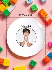 1pc Custom Photo Plate - 8.11" (20.6cm) Diameter - Personalized Gift For Kid With Photo And Text, Birthdays, Anniversaries, Mother's Day, Father's Day, Ideal For Kid, Mom, Dad, Girlfriend, Boyfriend, Wife, Husband, Best Friend - Cherish Your Loved Ones' Photos With This Elegant Decorative Plate Baby Shower Ornamental, Letter, Stylish, Cute, Adorable, Casual, Custom, Personalized, Unique, Customized, Baby Gifts, Ideal Gifts For Him, Ideal Gifts For Her, Son, Daughter