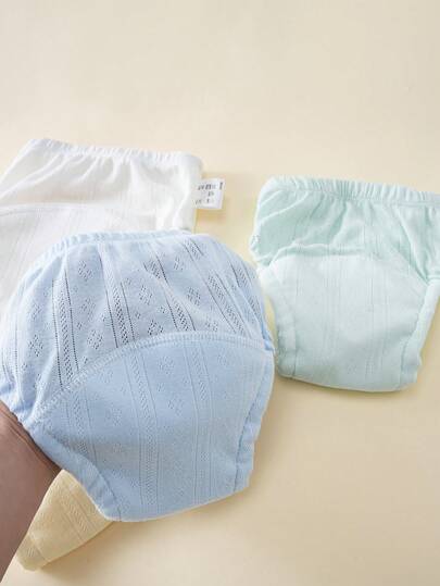 3条装新生儿如厕训练裤，可水洗薄款婴儿学习裤，男女通用布尿布，可重复使用尿布内裤，适合如厕训练、户外活动等，婴儿必备清单