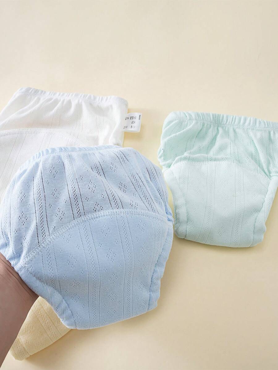 3条装新生儿如厕训练裤，可水洗薄款婴儿学习裤，男女通用布尿布，可重复使用尿布内裤，适合如厕训练、户外活动等，婴儿必备清单