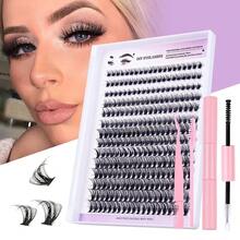 Bộ nối mi chuyên nghiệp DIY Fluffy Lash - 304050D 6080D D Curl Lash Clusters, Lông mi mỏng riêng lẻ, Keo dán mi, Nhíp mi, Cọ mi (10-18mm) - Dễ sử dụng, Lâu trôi, Chống nước, Không độc ác, Kết quả đạt chuẩn salon - Nhiều màu - Xem 11