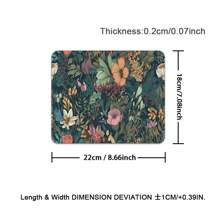 Boho Flowers Large Gaming Mouse Pads Black Office Desk Mat With Non-Slip Rubber Base, Stitched Edge Mousepad For Work, Game, Home Christmas Thanksgiving Gift - Color - View 15
