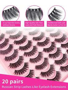 20 Cặp/Gói Lông Mi Giả Đen Dày & Mịn, Lông Mi Giả Kiểu Mắt Mèo Dài, Lông Mi Sợi Tổng Hợp 5D Mềm & Mượt, Cong Ấn Tượng, Thoải Mái Nhẹ Cosplay & Trang Điểm - Lông mi Criss Cross - Xem 3