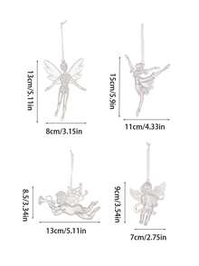 1 đồ trang trí thiên thần Giáng sinh bằng Acrylic - Mặt dây chuyền thiên thần treo trong suốt dùng để trang trí Giáng sinh/Năm mới, trang trí cây thông lễ hội, không cần nguồn điện, trang trí lễ hội, trang trí phòng, trang trí nhà cửa - Nhiều màu - Xem 7