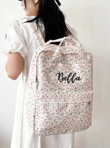 Personalized Literature And Art Small Fragmented Flower Girl Student School Bag Japanese Academy Style Versatile Backpack,Multifunction,Versatile,Large Capacity,Lightweight,Functional,Practical,All-Purpose,Colorful,Cute,Adorable,Contracted,Funny,Kawaii,Y2K,Minimalist,Commuting,Business Casual,Basics,Custom,Personalized,Unique,Customized,Ideal Gifts For Him,Ideal Gifts For Her,Her,Boyfriend,Girlfriend,Family,Friends,For Anniversaries,For Birthdays,For Holiday/ Vacation,For Outdoors/Outings/Travel/Hiking/Stadium/Sports/Climbing,For Business/Commute/Work/Office,Travel,School Supplies,Back To School,School Gift,For Office,For School,For Classroom,For Teacher Gifts,For University,For Colleague,For Dorm Rooms,For Teacher,For Boys And Girls,For Teenagers,Junior High School Students,Middle School Students,High School Senior High School Students,College Students,University Students,Freshman,Sophomore,Underclassmen - Pink - View 4