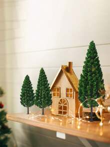 圣诞树摆件，采摘圣诞树，3个圣诞装饰，D型树，手工DIY多肉微型景观装饰仿真树，绿松，模型场景配件，适用于火车树，迷你森林，铁路景观，松树，建筑树，DIY景观，DIY果树 - 彩色 - 查看 6