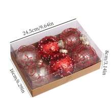 6pcs/Box, 8cm Diameter Transparent Painted Christmas Ornament Balls, Christmas Decorations, Christmas Tree Pendants, Holiday Party Decor, Hanging Ornaments, Costume Accessories Best Gifts Birthday