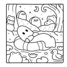 Little Spooky: Coco Coloring Book For Adults And Teens Featuring Cute Creepy Creatures In Cozy Hygge Moments For Relaxation (Cozy Spaces Coloring) Gifts For Friends & Couples&Family,Back To School,School Supplies