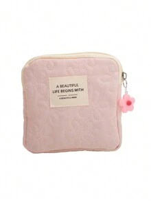 1 chiếc ví đựng tiền xu hình hoa chần bông tươi mới và đơn giản và đơn giản Túi đựng tai nghe di động dung tích lớn đựng đồ lặt vặt Túi nhỏ đựng đồ - Nhiều màu - Xem 7