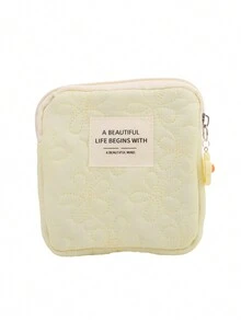 1 chiếc ví đựng tiền xu hình hoa chần bông tươi mới và đơn giản và đơn giản Túi đựng tai nghe di động dung tích lớn đựng đồ lặt vặt Túi nhỏ đựng đồ - Nhiều màu - Xem 9