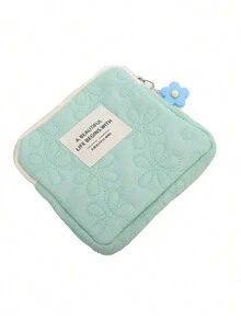 1 chiếc ví đựng tiền xu hình hoa chần bông tươi mới và đơn giản và đơn giản Túi đựng tai nghe di động dung tích lớn đựng đồ lặt vặt Túi nhỏ đựng đồ - Nhiều màu - Xem 10