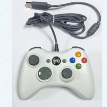 X360 Wired Controller, USB Wired Gamepad Joystick With Improved Dual Vibration And Ergonomic Design For X-Box 360 & Slim & PC 7/8/10(Black) ,PC Gamepad,Multi Colored Wired Game Controllers - White - View 3
