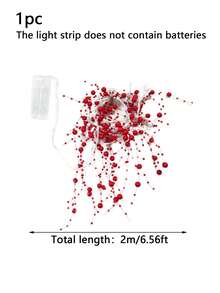 1 件 2 米 10 LED 灯珍珠串灯（不含电池），人造珍珠花环，圣诞树灯，适用于婚礼、派对、卧室、客厅、展示窗、花园装饰、圣诞装饰吊坠、家居装饰 - 彩色 - 查看 3