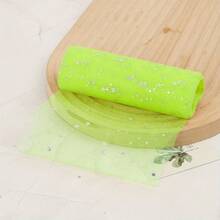 10 码星月闪光亮片薄纱卷，柔软薄纱面料亮片薄纱卷轴面料，适用于 DIY 芭蕾舞裙、婚礼生日派对装饰装饰和 DIY 工艺品、圣诞节 - 彩色 - 查看 23