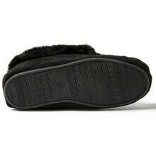 Pantuflas de mujer con mocasín de piel sintética vegana con cuentas - Negro - Ver 6