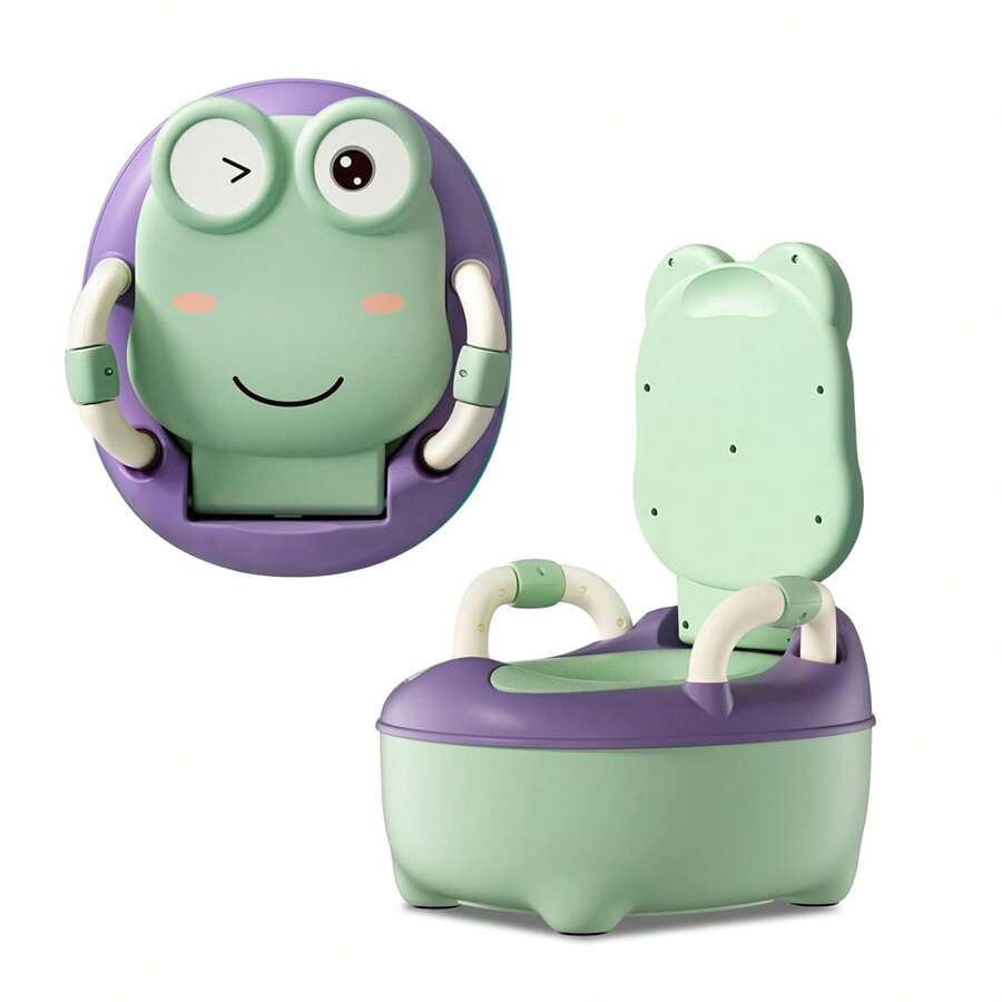Froadp Kids Potty Children's Toilet PP+PU Potty With Removable Container Baby Toilet With Splash Guard And Armrests Toilet Trainer For Girls Boys Kids Potty - Green - View 1