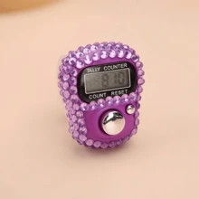 10个/1个水钻装饰指环电子计数器，便携式迷你数字戒指计数器，适用于冥想、祈祷、运动计步和物品计数。 - 多色 - 查看 7