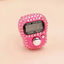 10个/1个水钻装饰指环电子计数器，便携式迷你数字戒指计数器，适用于冥想、祈祷、运动计步和物品计数。 - 多色 - 查看 4