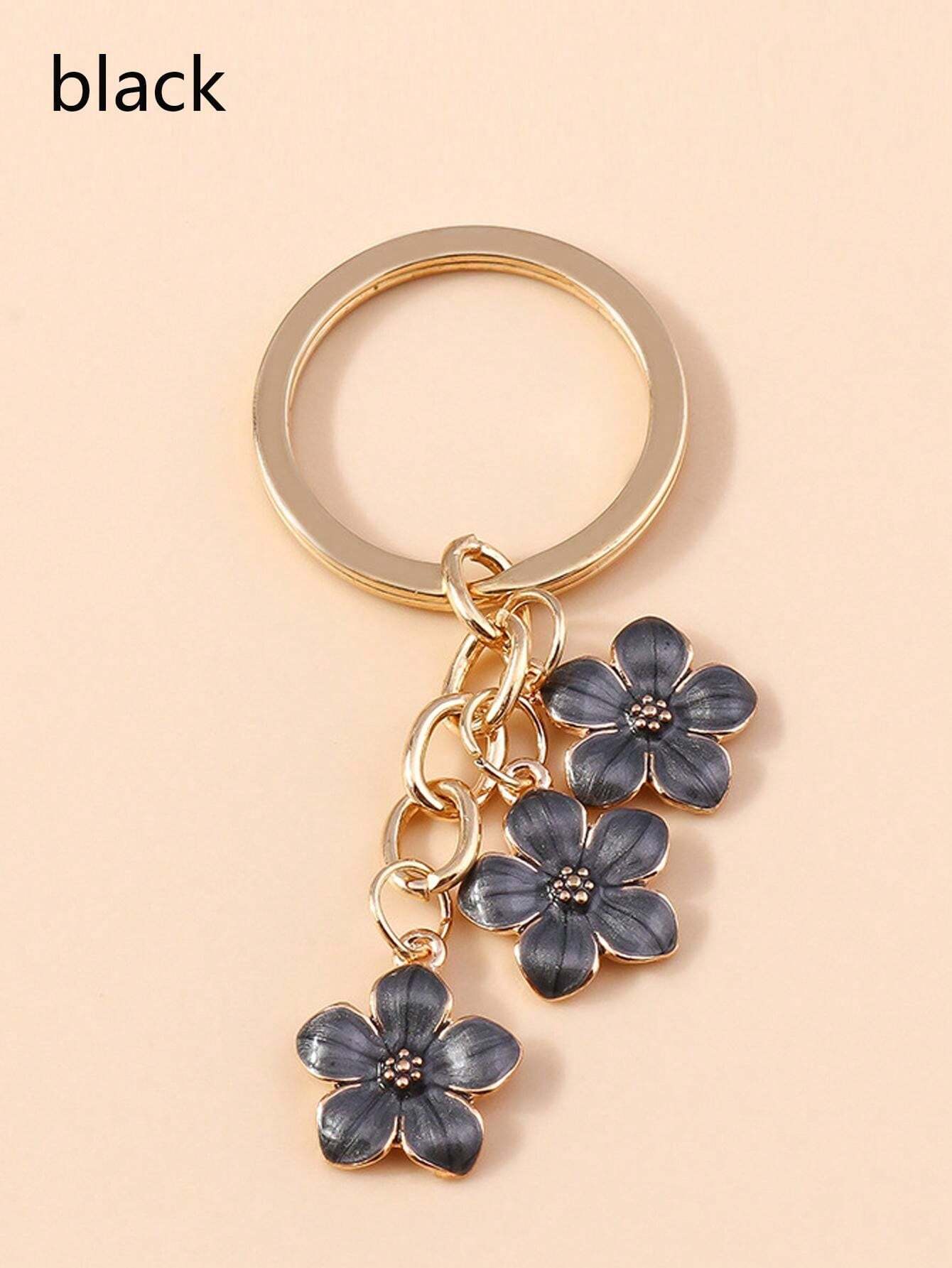 1/5PCS Alloy Oil Drop Flower Keychain Sweet And Cute Style Cherry