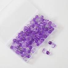 50 Stück Pinnhaken, Pinnnadeln mit Kunststoffköpfen, dekorative Pinnwandnägel für Fotowände, Pinnwände, Heimwände, Bürobedarf für Schule und Zuhause (Makaron Farben zufällig)