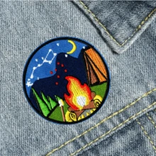 3-Inch Colorful Cool Hippie Punk Stylish Cartoon Outdoor Adventure Cycling Expedition Decorative Sew-On Patch Badge, DIY Clothing Accessory, Embroidery, Iron-On, Bag, Shoe, Hat Decor - Multicolor - View 3