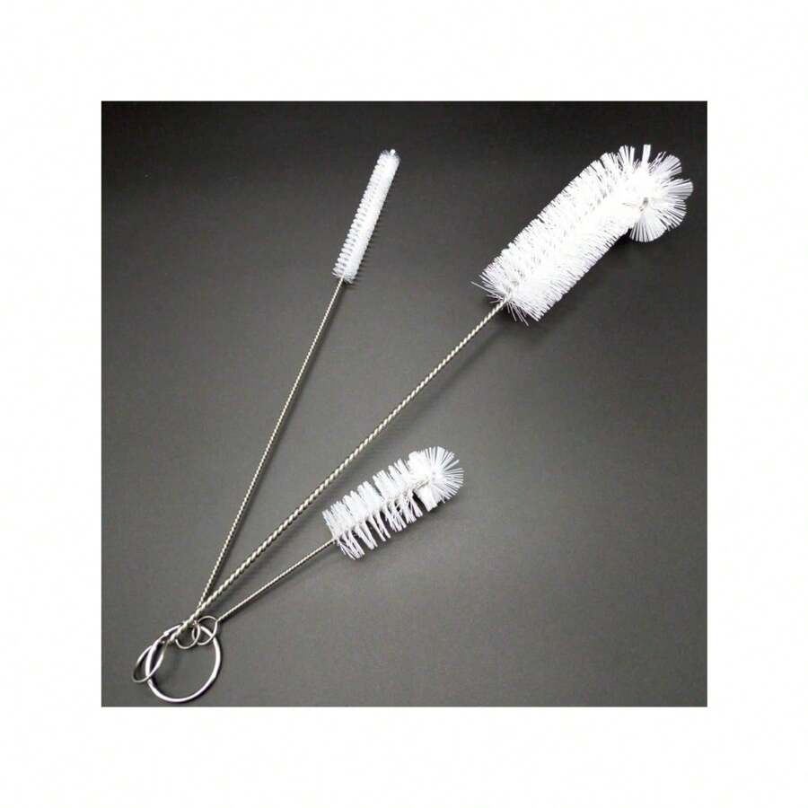 3 件装厨房清洁瓶刷，带灵活手柄的多功能牛奶瓶清洁器，用于清洁管道、吸管、滗水器、喷嘴、管子等，厨房、浴室、家居、家居用品 - 白色 - 查看 1