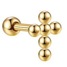 PIERCING MINIBARBELL SURGICAL STEEL PVD CROSS 1.2X6 - Vàng - Xem 1