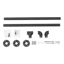 Round Galvanized Wall-Mounted Handrails Iron Pipe 153cm/5ft Handrail Stair Railing - 黑色 - 查看 7