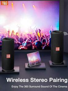 T&G 365 户外便携式 LED 灯无线扬声器,TWS 立体声低音炮杆免提通话/FM/卡/U 盘,连接到手机/平板电脑/电视。音乐播放器,连接范围在 10 米以内,家庭音频和视频 - 黑色 - 查看 5