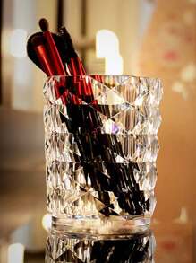 1 pièce Boîte de rangement transparente en plastique, boîte de rangement en acrylique multifonction, porte-stylo de bureau, porte-pinceau de maquillage, boîte de rangement pour articles de papeterie, boîte de rangement pour pinceau de maquillage, seau de rangement pour outils de beauté de bureau, boîte de rangement pour rouge à lèvres, porte-stylo, organisateur de pinceau, boîte de rangement pour l'organisation du bureau, seau de rangement pour pinceau de maquillage, fournitures scolaires, fournitures d'étude, papeterie mignonne, couleurs de campus, papeterie, stylos, pinceaux de maquillage, crayons à sourcils (à l'exclusion des autocollants)