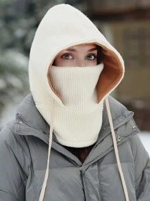 1pc Unisex Autumn/Winter Warm Knitted Balaclava Hat, Ski Mask Face Cover, Thermal Lined Windproof Mask, Washable - MM1909 - View 2