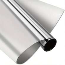 2mx76cm  One Way Window Film Silver Mirror Glass Film Privacy Sunscreen Window Sticker Heat Insulation Mirror Heat Insulation 99% UV Protection Adhesive-Free Self-Adhesive Window Sticker - 2mx76cm - View 2